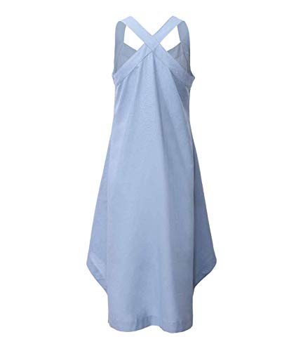 Amazhiyu Linen Sleeveless V-Neck Midi Dress with Pockets