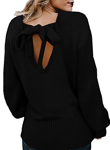 Dokotoo Backless, Tie-Knot Boat Sweater