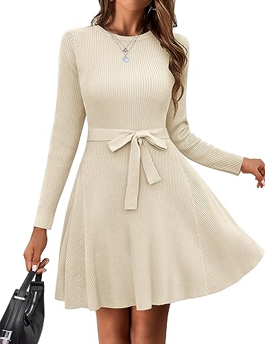 HOTOUCH Ribbed Knit Sweater Dress