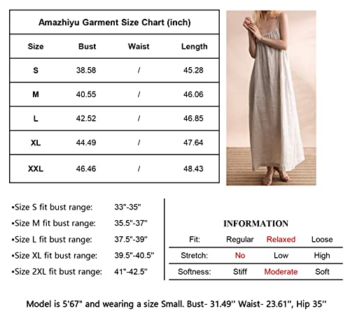 Amazhiyu Linen Halter Sleeveless Maxi Dress