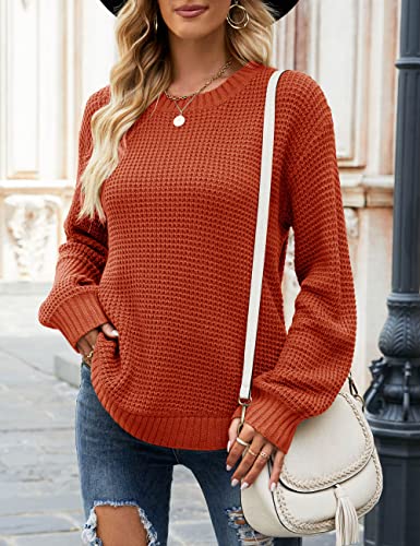 MEROKEETY Waffle Knit Sweater