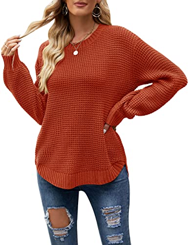 MEROKEETY Waffle Knit Sweater