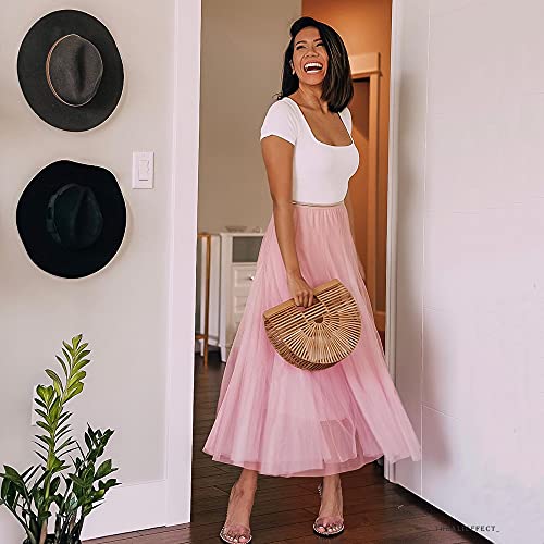 Chicwish Pink Layered Tulle A-Line Maxi Skirt