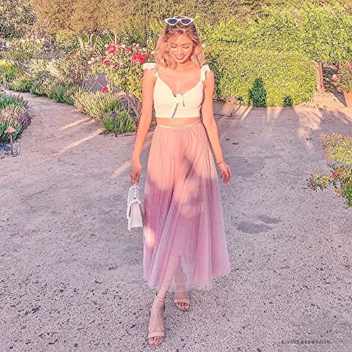 Chicwish Pink Layered Tulle A-Line Maxi Skirt