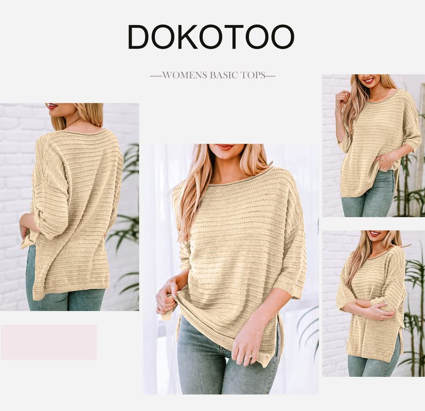 Dokotoo Womens Ladies Summer Scoop Neck Tunic